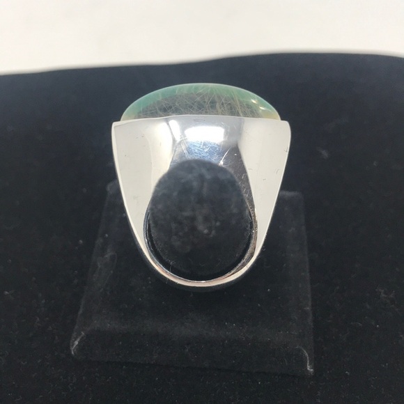 PIANEGONEA sterling silver green stone Cocktail ring - Picture 3 of 8